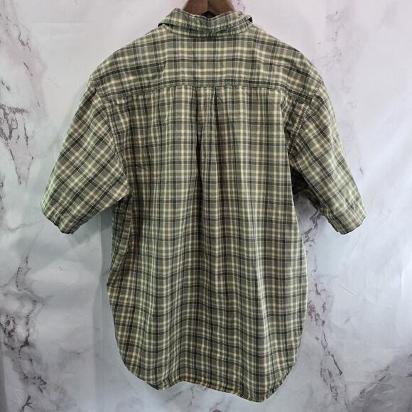 Carhartt Shirt Mens Large Short Sleeve Button Up Plaid Green Collared - Picture 6 of 13